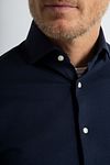 Steppin' Out Overhemd Stretch Piqué Navy Model / Detail