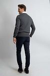 Steppin' Out Pullover Cotton Cashmere V-Ausschnitt Anthrazit Melange Model / Achterkant
