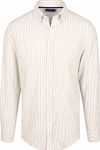 Køb Steppin' Out Skjorte Hør Bomuld Stribet Sand SH-COTLIN-WASHED- 26.06 STR SA | Suitable
