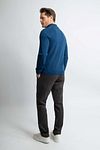 Steppin' Out sweter z półzamkiem z wełny merynosów, granatowy Model / Achterkant
