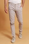 Suitable Chino Pico Rutet Beige Model / Voorkant med Bram
