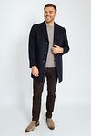 Suitable Coat Wol Twill Navy Model / Voorkant