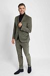 Suitable Corduroy Kostuum Groen Model / Voorkant met Bram