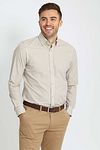 Suitable Hemd Print Beige Model / Voorkant met Bram
