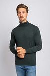 Suitable Merino Turtleneck Melange Dark Green Model / Voorkant