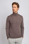 Suitable Merino Turtleneck Melange Taupe Model / Voorkant