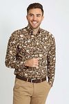 Suitable Overhemd Paisley Groen Beige Model / Voorkant met Bram