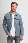 Suitable Overshirt Wool Blend Blauw Model / Voorkant met Stefan