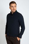 Suitable Structure Half Zip Trui Navy Model / Voorkant met Bram