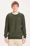 Sweter KnowledgeCotton Apparel Field w kolorze ciemnozielonym Model / Voorkant