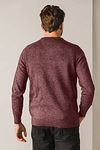 Sweter State of Art z dekoltem w serek, melanż, bordowy Model / Achterkant