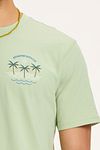 T-Shirt Shiwi Antigua en verde polvo Port Dust Model / Detail