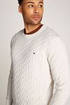 Tommy Hilfiger Pullover Cable Off White Model / Detail