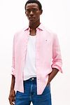 Tommy Hilfiger Shirt Linen Pink Model / Voorkant