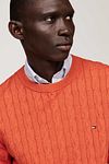 Sweter Tommy Hilfiger Cable w kolorze pomarańczowym Model / Detail