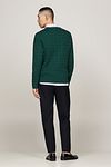 Tommy Hilfiger sweter z warkoczowym splotem w kolorze ciemnozielonym Model / Achterkant