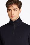 Tommy Hilfiger Halv zip sweater i Intechno Navy Model / Detail