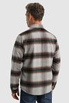 Vanguard Overshirt w kratę z czesanej mieszanki wełny, szary Model / Achterkant