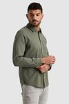 Overshirt Cast Iron con textura gofrada verde Model / Zijkant