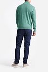 KING Essentials The Michael maglione in lana merino con mezza zip Verde Model / Achterkant