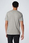 No Excess T-Shirt w paski melange w odcieniu off-white Model / Achterkant