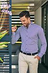 Woven Belt Dark blue Model / Voorkant with Emiel