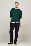 Tommy Hilfiger sweter z warkoczowym splotem w kolorze ciemnozielonym Model / Voorkant