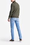 King Essentials The Michael Half Zip Pull Army Merino Zielony Model / Achterkant