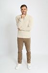 Suitable Half Zip Pullover z gotowanej wełny ecru Model / Voorkant
