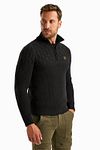PME Legend Knitted Half Zip Trui Zwart Model / Voorkant