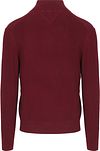 Tommy Hilfiger sweter z dzianiny w warkocze z zamkiem 1/2 w kolorze bordowym Product / Achterkant