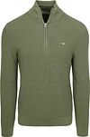 Gant Half Zip Trui Micro Textured Groen 8030292-379 kopen | Suitable