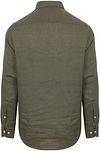 Suitable Chemise en lin vert olive Product / Achterkant