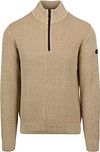 No Excess Half Zip Trui Structuur Melange Beige 25230904-122 kopen | Suitable