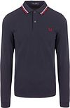 Fred Perry långärmad polotröja Navy T55 M3636-T55