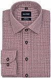 OLYMP Luxor Overhemd 24/Seven Houndstooth Bordeaux 121524-37 kopen | Suitable