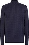 Pullover Tommy Hilfiger a mezza zip con lavorazione a trecce, navy Product / Achterkant