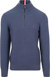 Tommy Hilfiger Half Zip Tröja Struktur Blå MW0MW34690-C9T