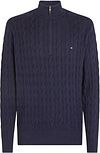 Tommy Hilfiger Halvzip Pullover Kabel Marinblå MW0MW36532-DW5