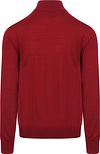 King Essentials The Michael Half Zip Pull Merino Rood Product / Achterkant