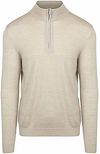 Køb Profuomo Half Zip Trøje Merinould Beige PP2J00012D-F | Suitable