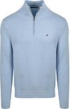 Køb Tommy Hilfiger Halv Zip Sweater Essential Lyseblå MW0MW37331-DP5 | Suitable