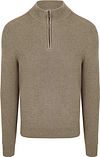 Suitable Half Zip Trui Wol Blend Taupe PU-COWO-HZ-24 36714 Taupe kopen | Suitable