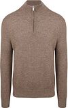 R2 Genser Halfzip Vevd Struktur Taupe 130.ZIP.003-042