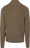 Tommy Hilfiger sweter z warkoczowym splotem z krótkim zamkiem, oliwkowy Product / Achterkant