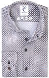 R2 Hemd Poplin Graphical Print Beige Blue 130.WSP.120-073 kopen | Suitable
