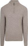 Suitable Halv lynlås Pullover i kogt uld, Taupe PU-BOIWO-HZ-24 FCD38125 Taupe