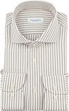 Profuomo Overhemd Streep Cutaway Beige PPVH30042B-F kopen | Suitable