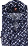 Suitable Overhemd Bloemen Donkerblauw 225-4 HBD Slim fit kopen | Suitable