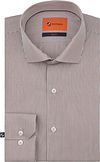 Suitable Twill Hemd Extra Lange Mouw Streep Bruin SL7-25-01 WS SL7 Twill Brown Stripe kopen | Suitable